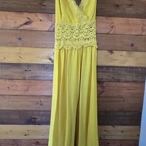 Yellow Lace Maxi Dress